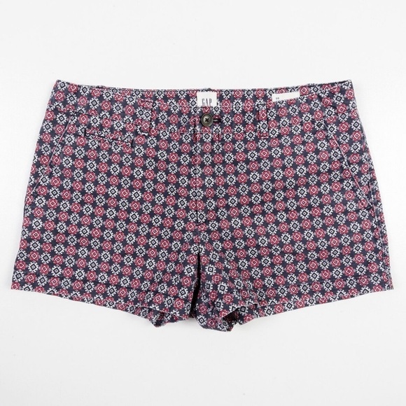 Gap Patterned Women's Shorts Red Blue Paisley Print NWT Size 6 - Picture 1 of 7